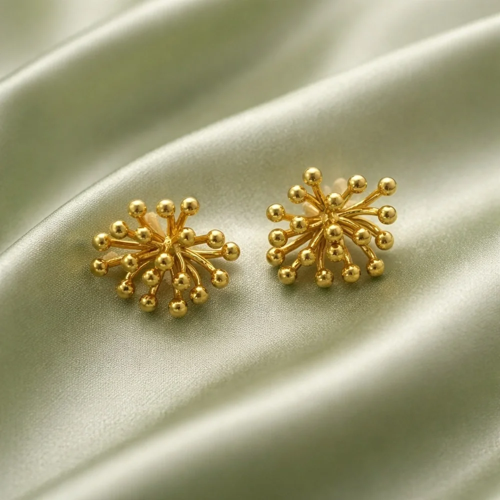 Celestial Gold Starburst Earrings – Modern Minimalist Studs